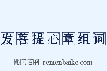 发菩提心章组词是什么意思的图片